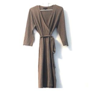 Faux Wrap Sweater Dress